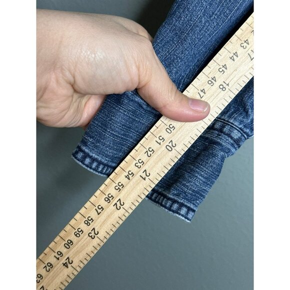 Eddie Bauer Men's Medium Flannel Lined Denim Button-Up Collared LS Shirt - Picture 7 of 11